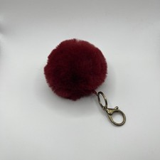 Red Fur Pom Pom Keychain