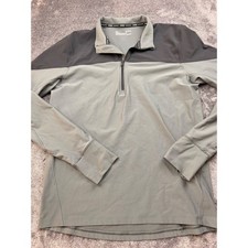 Under Armour Mens H-Run HeatGear 1/4 Zip Pullover Gray Running Top Size M