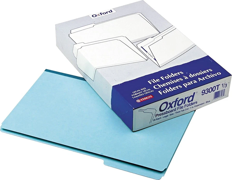9300T13 Pressboard Expanding File Folders, 1/3 Cut Top Tab, Legal, Blue (Box ... - Image 3 of 3