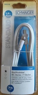 Schwaiger Sat-Stecker auf Koaxialstecker. TV Anschlusskabel.