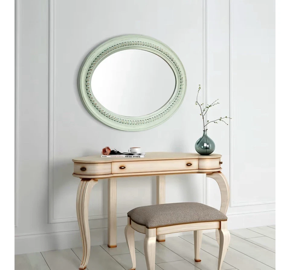 HOMEWINS Oval Wood Rustic Mirror 20x30 Wooden Oval Decorative Wall Mirrors - Image 2 of 4