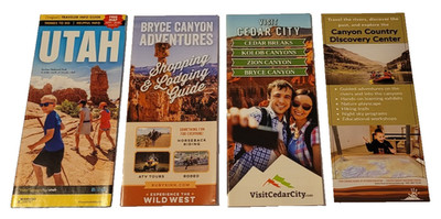 Set of 4 Utah travel brochures: Utah, Bryce Canyon, Cedar City, Canyon Country