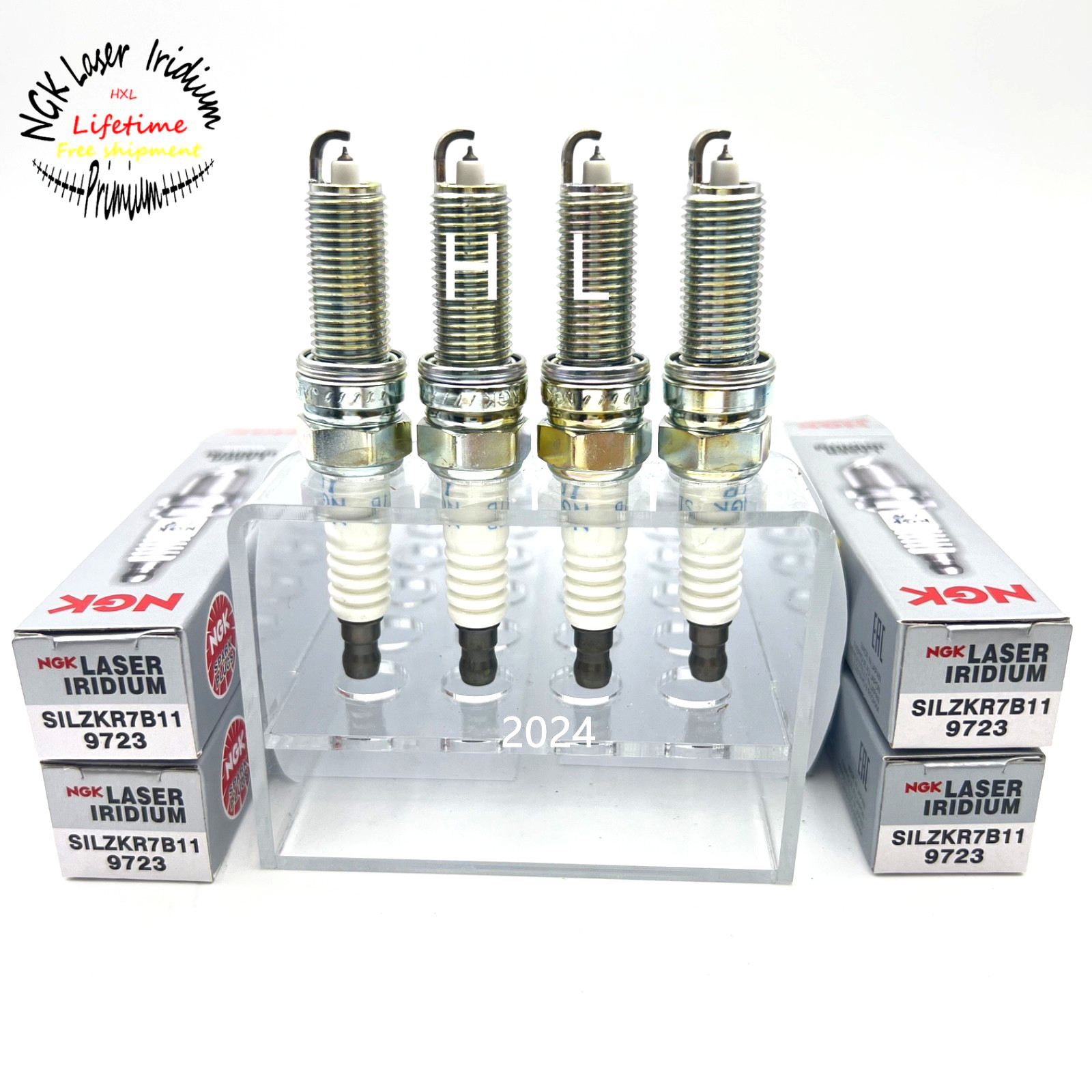 Genuine NGK 9723 SILZKR7B11 1884611070 Laser Iridium Spark Plug - Pack of 4