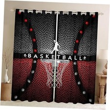 Basketball Darkening Drapes Basketball Gaming 38"W x 54"L Pack of 2 Multi E02