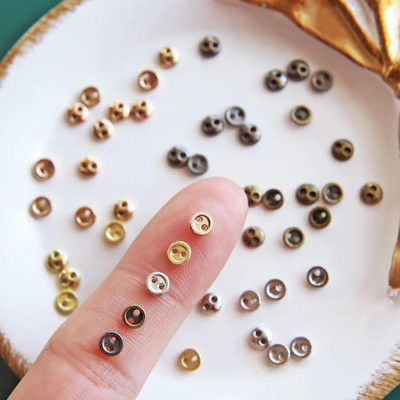 4Mm / 0.16'' Mini Metal round Buttons, Doll Buttons, in 5 Colors, Doll Clothing B