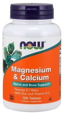 NOW Foods Magnesium & Calcium with Zinc and Vitamin D3 - 100 (189,00 EUR/kg)