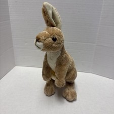 Adventure Planet Kangaroo Plush 8" Stuffed Beige White Pouch Stands m41