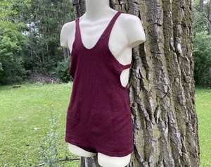 Vtg Antique Men's Wool He Man Muscle Side Strap Athletic Swimsuit 1920s As M L