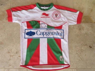 Maillot rugby BIARRITZ OLYMPIQUE signé Imanol HARINORDOQUY BURRDA SPORT 9 10 ans - Photo 1/4