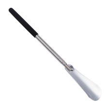 Long Handle Metal Shoe Horn Black Stainless Steel Reusable Shoes Removing Helper