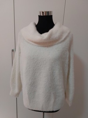 Damenpullover Wollweiss Flauschig Gr. M / Gr. 36/38