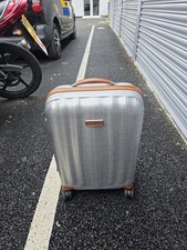 SAMSONITE Lite-Cube DLX Spinner 55/20 Cabin Suitcase Luxury Silver Curv Leather