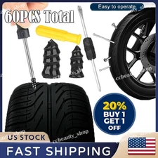 60PCS Car Vacuum Tire Repair Nail Rubber Screw Nails+ Screwdriver Tool Set w/Box