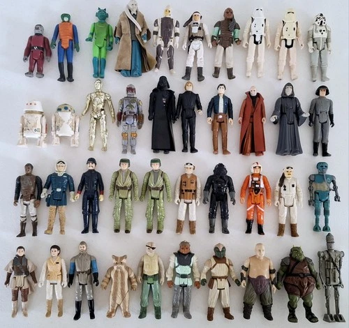 Lot Of 40 Vintage 1977-1983 Kenner Star Wars Figures; Luke, Vader, R2-D2, Fett