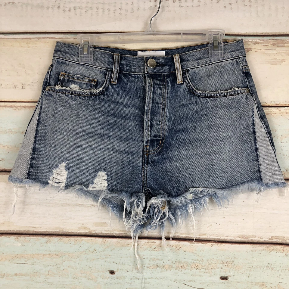 Pantalones Cortos de Jean Current/Elliott Cintura Alta Nuevos con Etiquetas Botón Mosca Envejecido Talla 30 Precio de venta sugerido por el fabricante 198 USD Foto 3 de 4