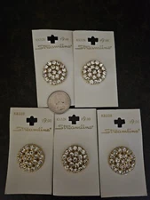 5 STREAMLINE RHINESTONE BUTTONS K8328