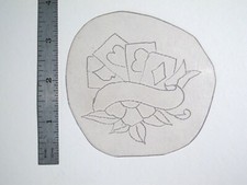 vtg 1960s 70s Tattoo Flash acetate Stencil Cards Flower Banner LUK