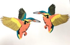 25 Pairs Lot - Embroidered Bird Pair Animal Iron On-Sew on Patches Appliques DIY