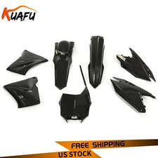 Black Plastic Body Kit Shrouds Fenders Plates For Suzuki RM250 RM125 2001-2008