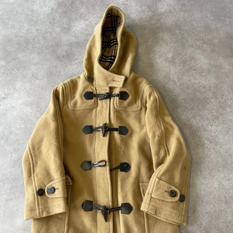 Burberry London Duffle Coat Kids 14 Vintage Nova Check Wool Coat, Tan Brown - Image 2 of 4