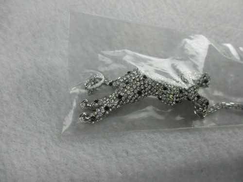 Brooch Titanium Rhinestone Made with Swarovski Crystal part Panther Jaguar Pin - Picture 10 of 12