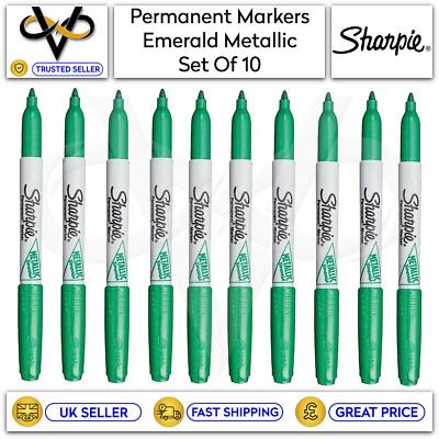 Sharpie Fine Pont Permanent Marker Stifte Smaragd Metallic 10er Set Schule/Arbeit