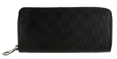 Authentic LOUIS VUITTON Black Damier Infini Leather Zippy Long Clutch Wallet