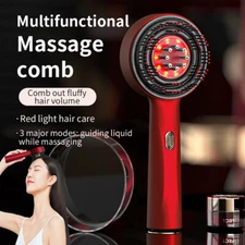 Red Light Therapy Hair Oil Applicator Electric Scalp Massager Brush Comb Unisex