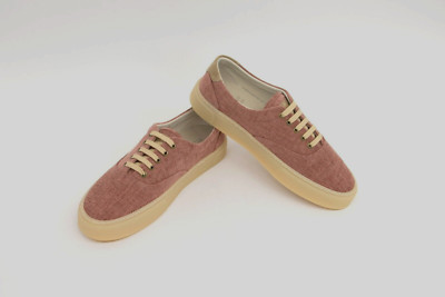 NWOB Brunello Cucinelli Men's Canvas Knit Skate Sneakers With Logo Accents A248