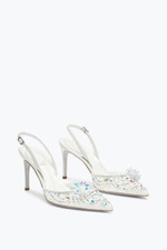 RENE CAOVILLA 'Cinderella' White Slingback - US11/EU41 - MSRP 1800 - 66 OFF