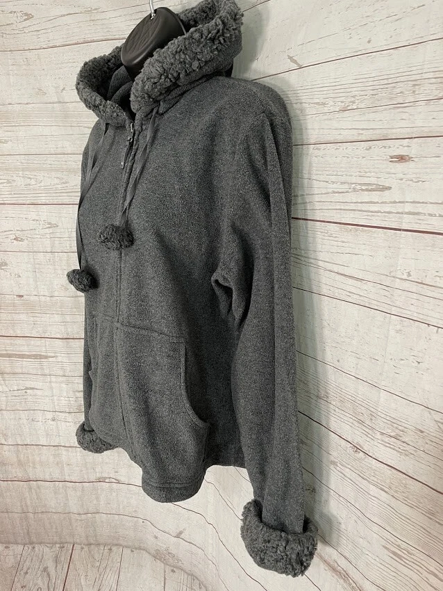 Chaqueta con capucha Catalina gris jaspeado cremallera completa para mujer talla M (8/10) Foto 2 de 4