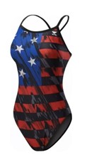 New TYR Women's Valor Red White Blue USA Diamondfit Swimsuit, One Piece, Size 32