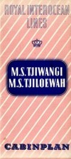 1955 Royal Interocean Lines TJIWANGI & TJILOEWAH Deck Plan w/ Interior Photos