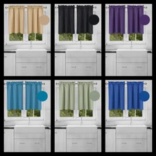 2PC WINDOW VALANCE LINED STRAIGHT MICROFIBER FINISH VERSATILE HOME DECOR 24" R16