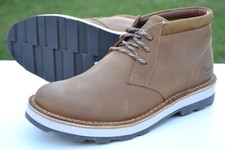 Image of Clarks BNIB Mens Waterproof Chukka Boots CORSTON DB WP Brown Leather RRP £120