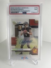 2022 Panini Clearly Donruss Desmond Ridder  The Rookies Auto /25 SP #TR-2 PSA 9
