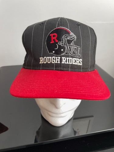 Chapeau de démarrage vintage années 90 CFL Ottawa Rough Riders à rayures sur épingles - Photo 1 sur 3