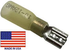 (10) 8 Gauge Heat Shrink Female Quick Disconnect .250 Wire Terminal Connector