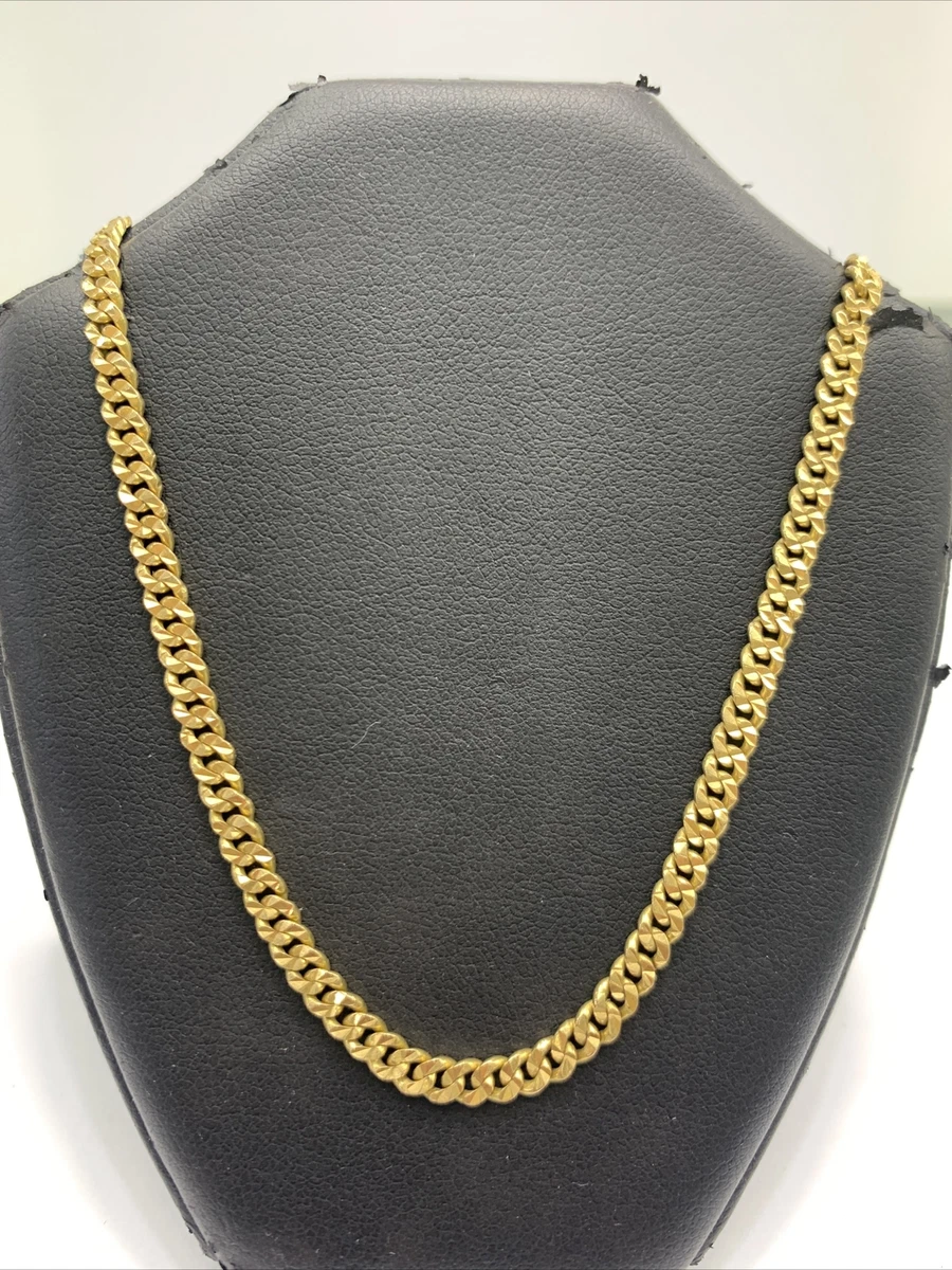 18k gold diamond cut cheap cuban link chain