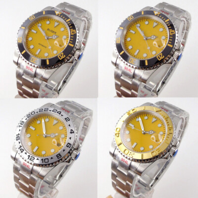 40mm Bliger Yellow Dial Sapphire Crystal Luminous Japan NH35 Automatic Men Watch