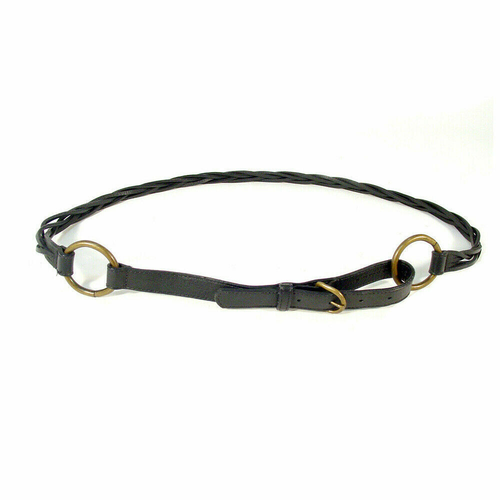 EILEEN FISHER Black Earth Conscious Leather Loose Braid Belt  display picture 3