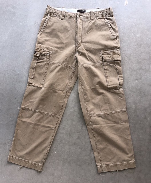 Abercrombie and Fitch Heavy Twill Military Cargo Pants Mens 32R VTG 90s