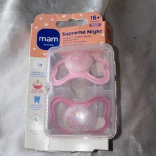 MAM Baby Pacifier Pack of 2 Glowing Night Ventilated Silicone Orthodontic 0-6M