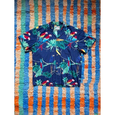 Vtg 90's Paradise Found Aloha Shirt Hawaiian Parrot Button Up Mens Shirt Sz XL