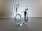Sculptural glass jar in clear glass - 17 cm, organically shaped glass art in