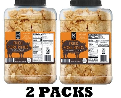 2 PACK Member'S Mark Original Fried Pork Rinds 16 Oz. FREE SHIPPING