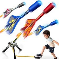 Rocket Launcher for Kids with 4 LED Airplane Rockets - Outdoor Toy Tank Launcher