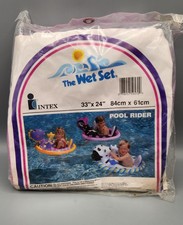 Vintage 1991 The Wet Set Pink Inflatable Pool Rider Float 33"x24" 59570 NOS