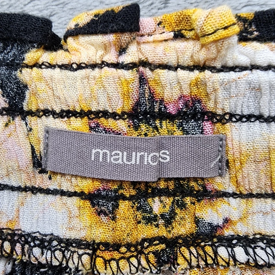Maurices Pantalones Cortos Mujer S Negro Floral Bolsa de Papel Alto Volantes Ligeros Foto 3 de 4