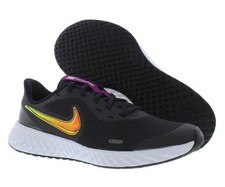 Nike Revolution 5 Power Girls Shoes Size 7, Color: Black/White